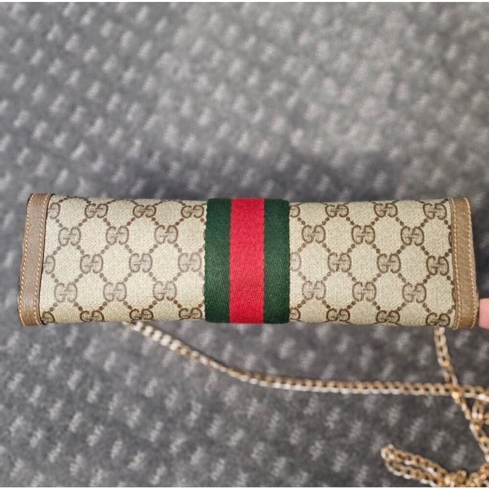 Gucci Tan and Brown GG Crossbody Bag with Red and Green Accent - Picture 9 of 16